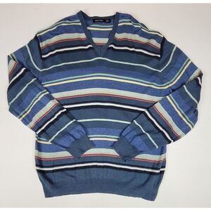 Nautica Sweater Mens XL. Striped‎ Cashmere Blend Longsleeve.